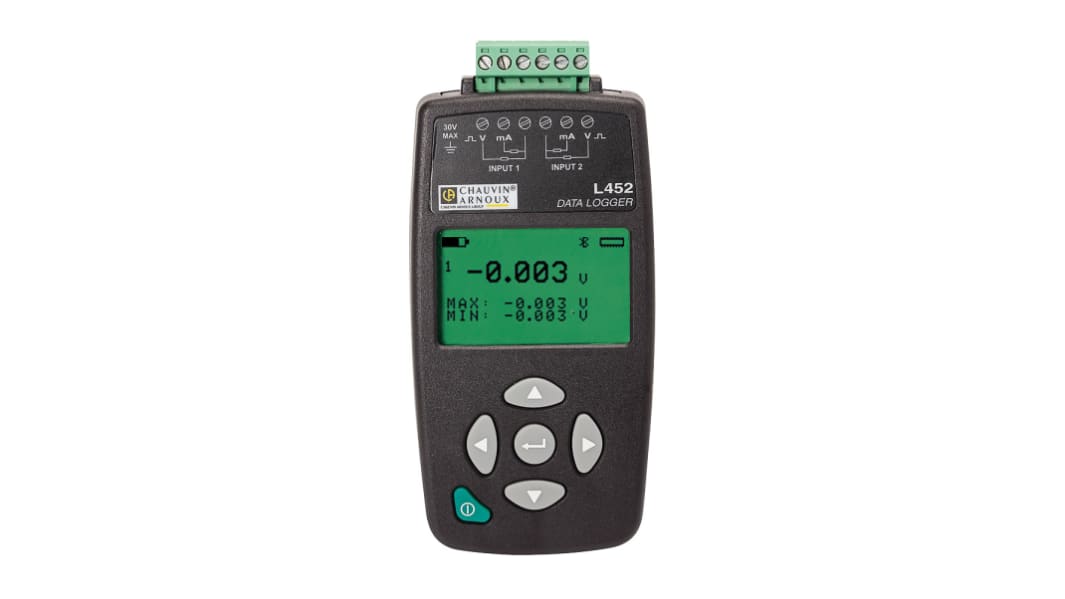 Chauvin Arnoux L452 Current & Voltage Data Logger, Bluetooth, USB 2.0, 2 Input Channel(s)
