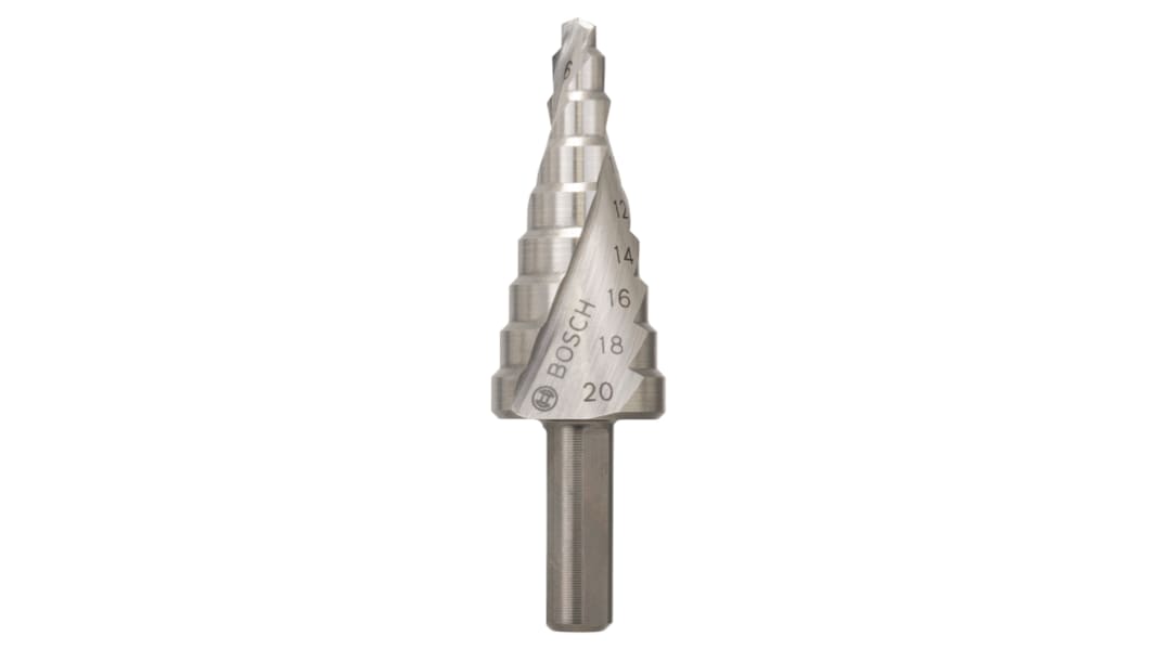 Broca escalonada Bosch HSS, 4mm a 20mm, de 9 escalones
