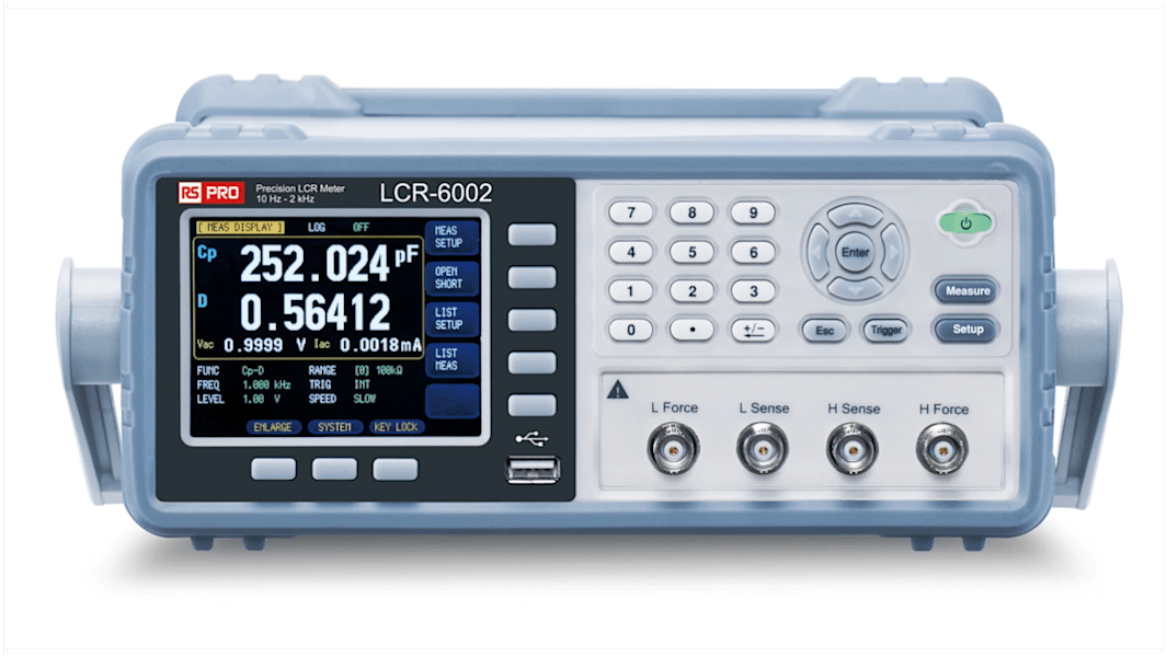 Tester LCR Da banco RS PRO LCR-6002, 9.9mF max, 99 MΩ max, 9999H max