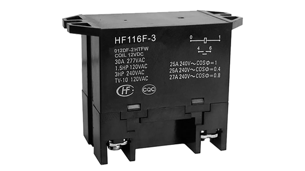 12V dc Spule DPST Steckrelais 25A 75Ω 1.9W Monostabiles Relais