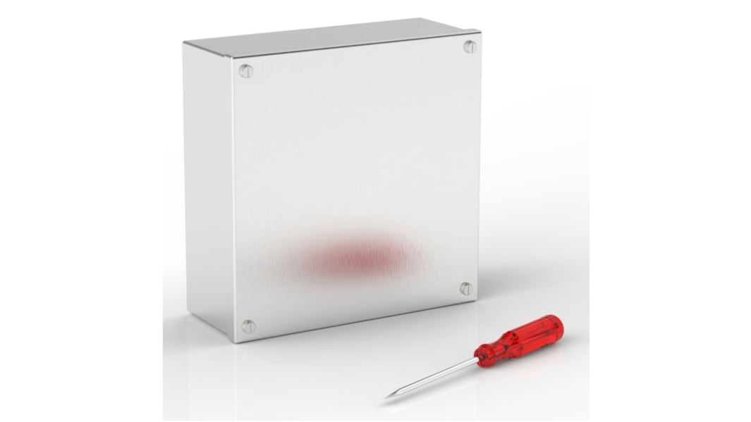 RS PRO 304 Stainless Steel Satin Square Adaptable Enclosure Box, 220mm x 220mm x 85mm