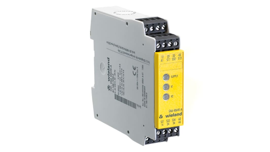 Wieland SNA 4043K Sicherheitsrelais, 115V ac, 2-Kanal, 3 Sicherheitskontakte Sicherheitsüberwachung, 1 Hilfsschalter, 4
