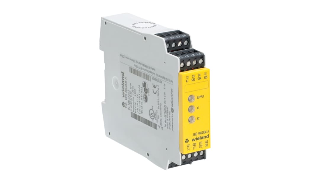 Relè di sicurezza Wieland SNO 4062KM, 24V ca/cc, 2 canali, 2 contatti di sicurezza