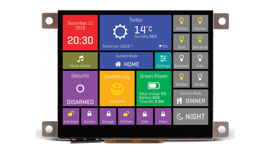 MikroElektronika MIKROE-2277 TFT LCD Colour Display / Touch Screen, 3.5in SVGA, 240 x 320pixels