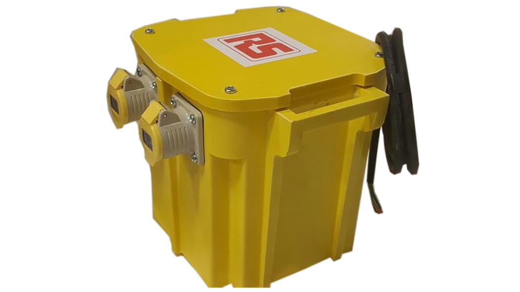 RS PRO 5.0 kVA Intermittent 5 Mins on 15 Mins off Site Transformer, 230V ac Primary, 110 (55V Secondary, 2 x 16A O/P