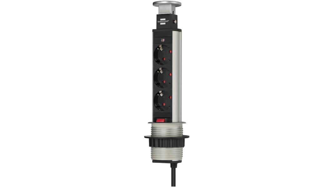 Rallonge électrique brennenstuhl 2m, 3 prise Type F - Schuko allemand, 250 V c.a., IP20