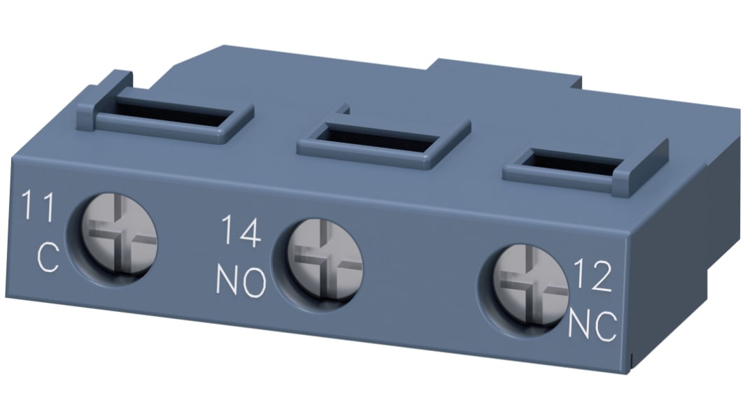 Siemens 3RV29 Hilfskontakt 1-polig SIRIUS, 1 Wechsler Steckbar mit Schraubanschluss Anschluss 300 mA, 60 V @ 0,3 A