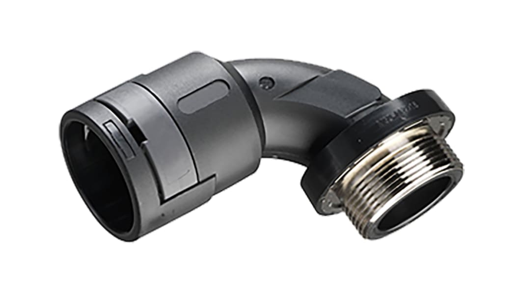 Kopex 90° Elbow, Conduit Fitting, 23mm Nominal Size, 25mm, Nylon 12, Black