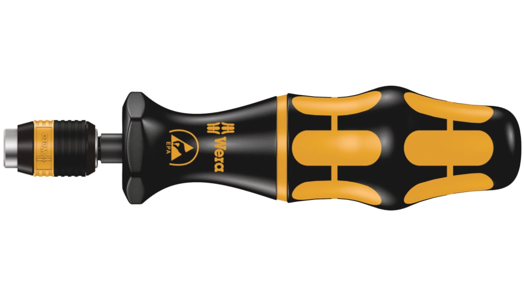Wera Pre-Settable Hex Torque Screwdriver, 0.3Nm, 1/4 in Drive, ESD Safe, ±6 % Accuracy