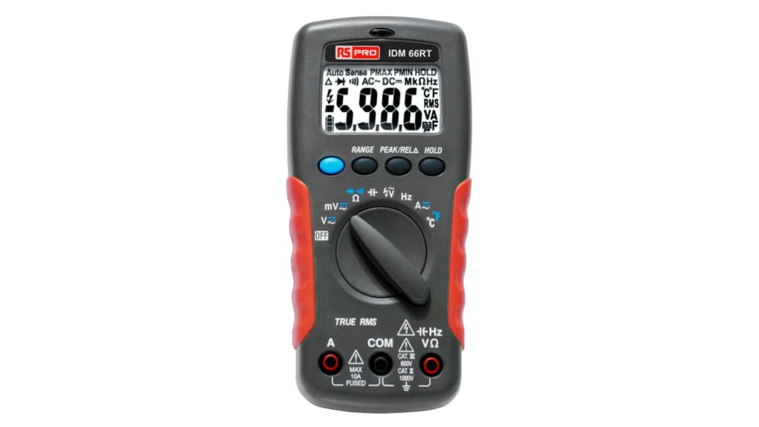 RS PRO IDM66RT Hand LCD Digital-Multimeter, CAT III 1000V ac / 10A ac, 40MΩ, DKD/DAkkS-kalibriert