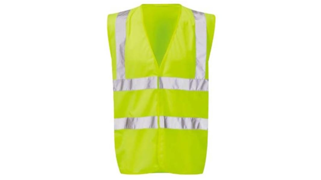 RS PRO Gelb Unisex M Polyester Warnweste, Klettverschluss