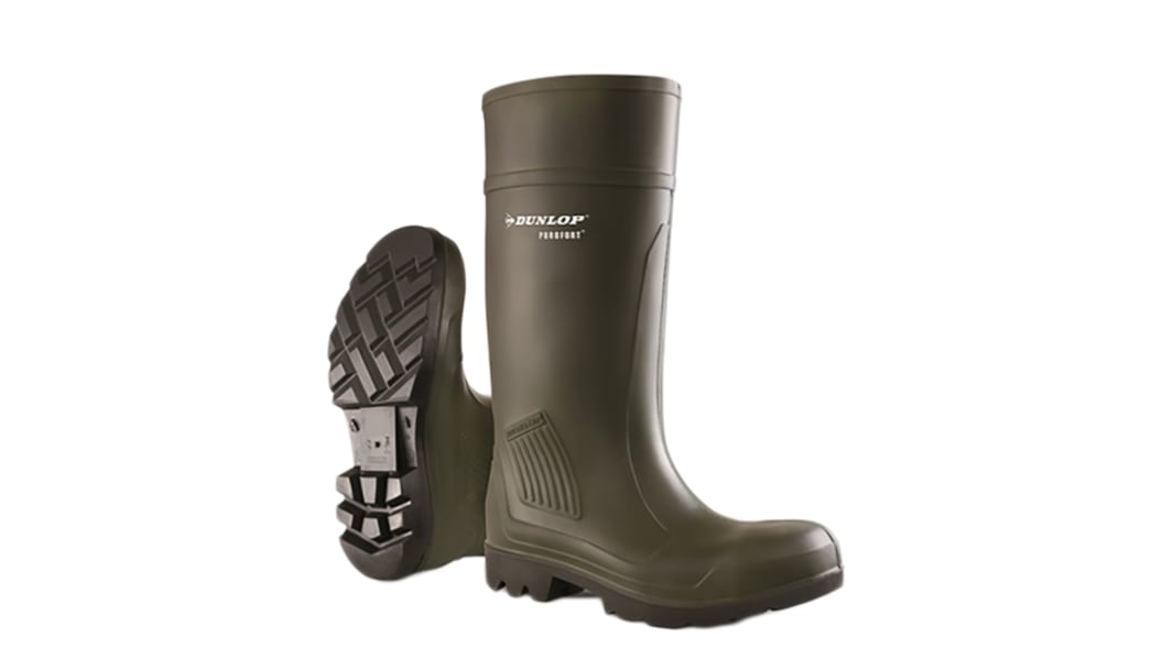 Scarponcini antinfortunistici S5 Dunlop da  Unisex tg. 44, col. Verde , resistenti all'acqua, con puntale di sicurezza