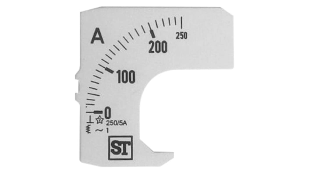 Scala metrica Sifam Tinsley per uso con Amperometro analogico da pannello 48 x 48