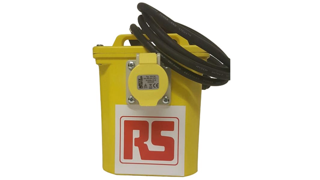 RS PRO 1.0 kVA Intermittent 5 Mins on 15 Mins off Site Transformer, 230V ac Primary, 110V Secondary