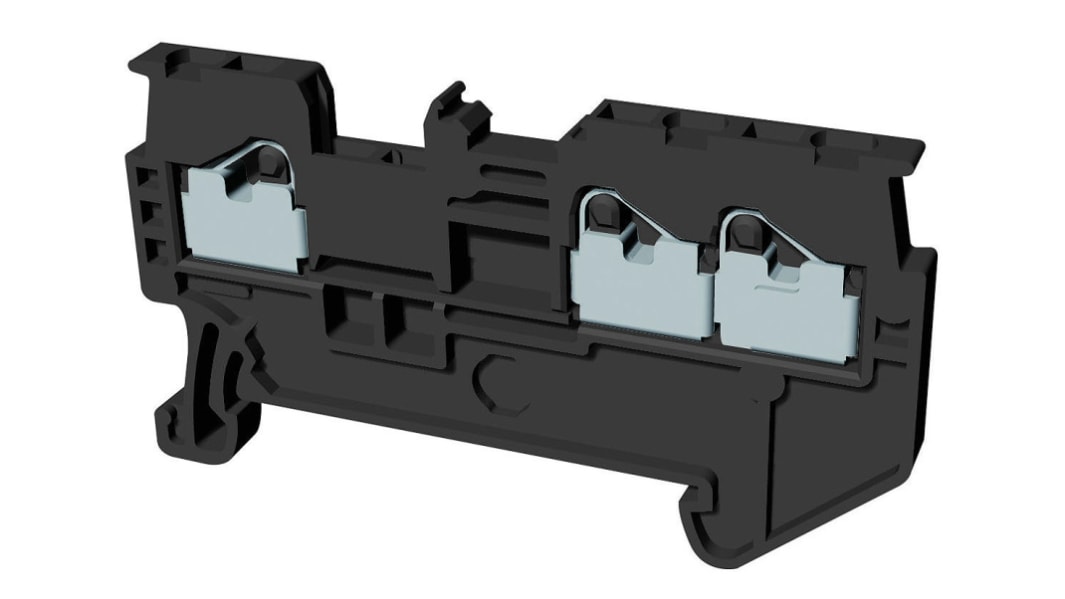 オムロン XW5T ヒューズ無しDINレール端子, 26 → 18AWG, 15 (UL) A, 17.5 (IEC) A 600 V, プッシュイン