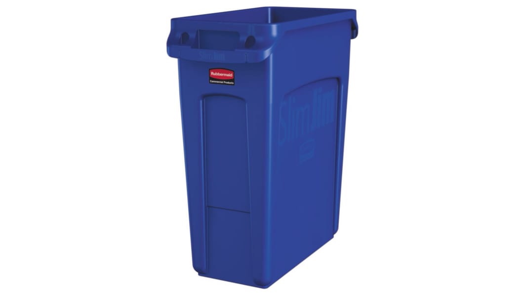 Rubbermaid Commercial Products Slim Jim 61L Blue Plastic Waste Bin
