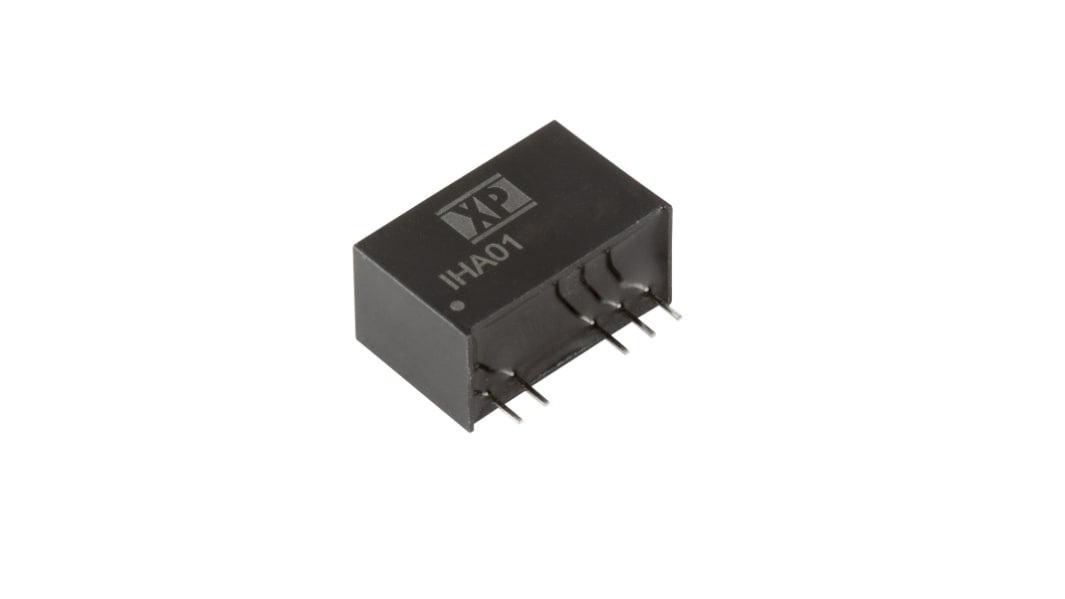 XP Power IHA01 DC-DC Converter, 3.3V dc/ 300mA Output, 4.5 → 5.5 V dc Input, 1W, Through Hole, +85°C Max Temp