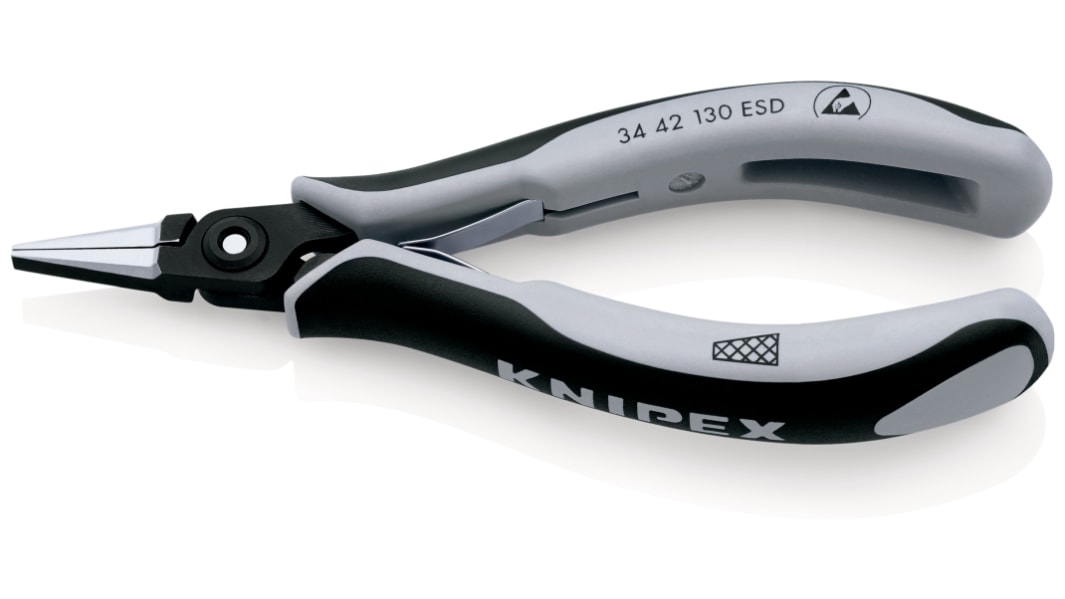 Knipex ラジオペンチ、 丸鼻ペンチ 34 42 130 ESD 136 mm ラジオペンチ、 丸鼻ペンチ