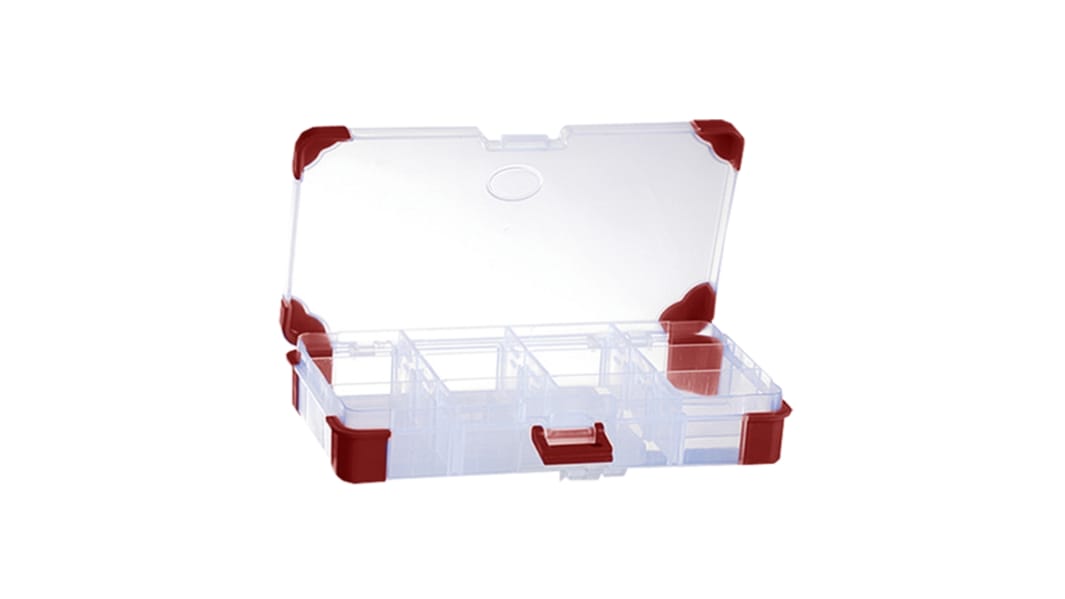Boite compartimentée RS PRO, 12 Compartiments, Plastique, 30mm x 170mm x 100mm
