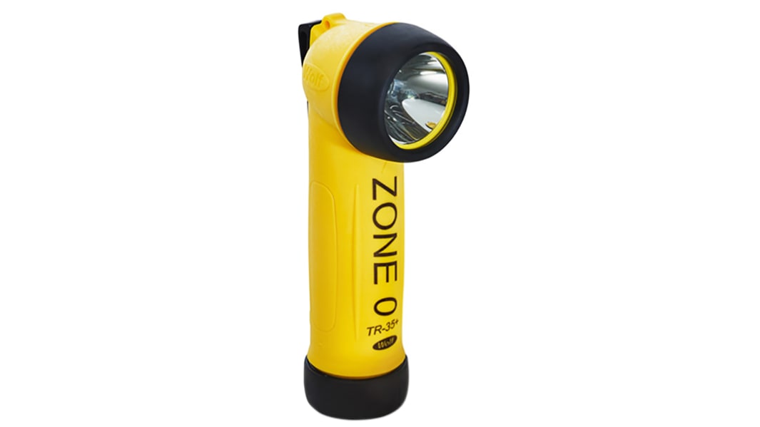 Wolf Safety TR-35+ Taschenlampe LED Gelb im Plastik-Gehäuse, 130 lm / 5 m, 200 mm ATEX, IECEx-Zulassung