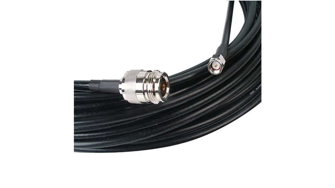 Siretta ASMN Series Male SMA to Female N Type, 10m, RF LLC200A Coaxial, Terminated50 Ω