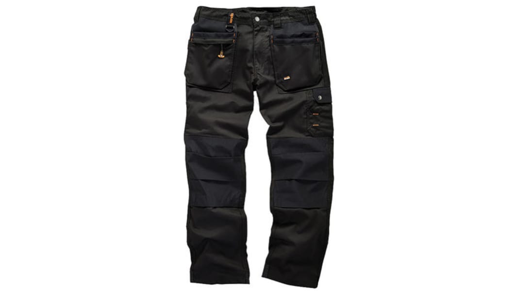 Scruffs Worker Plus Trouser 's Black Trousers Lightweight Regular Fit, Size Regular 36in W 32in L