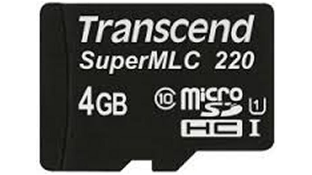 Tarjeta Micro SD Transcend MicroSDHC Sí 4 GB SuperMLC -40 → +85°C