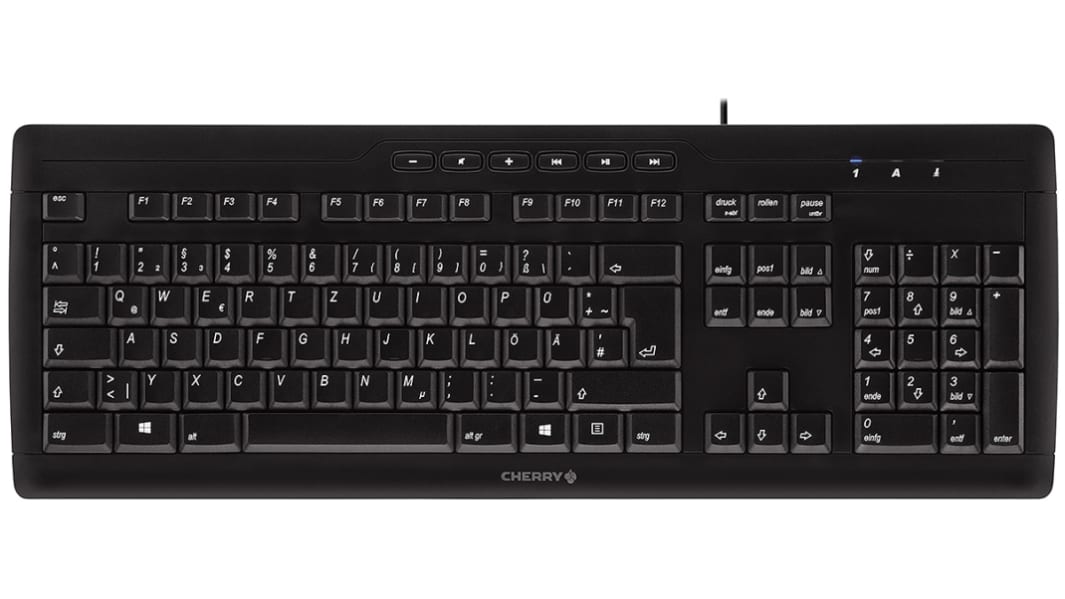 Tastiera Nero Cablato USB Cherry, QWERTZ (tedesco) Standard