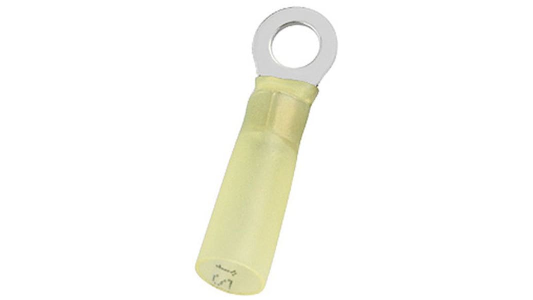 RS PRO Insulated Ring Terminal, M5.3 Stud Size, 4mm² to 6mm² Wire Size, Yellow