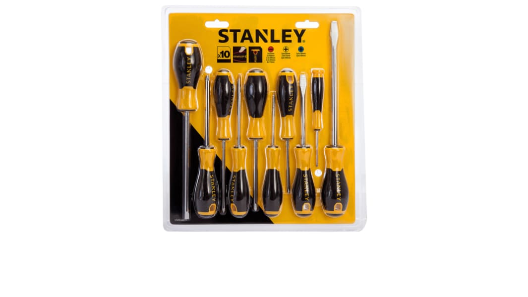 Jeu de tournevis standard Stanley, Phillips, Pozidriv, fendu, 10 pièces