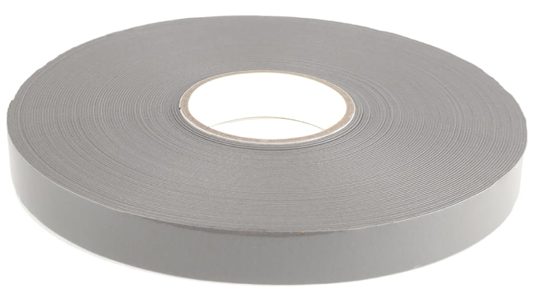 RS PRO Schaumstoff Klebeband doppelseitig, Grau, Stärke 1.10mm, 25.0mm x 33.0m