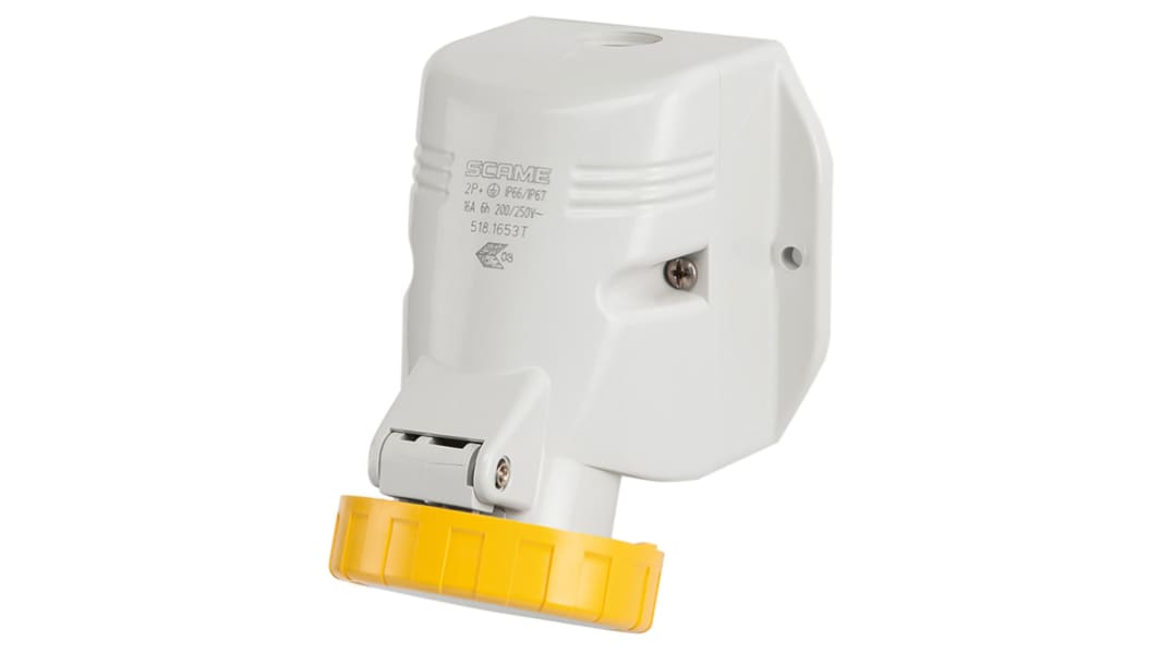 Connettore di alimentazione industriale Scame Femmina, 2P + E, 125A, Montaggio a muro