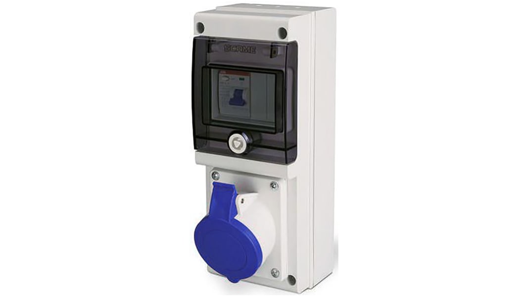 Scame IP67 Blue Wall Mount 2P + E Industrial Power Socket, Rated At 16A, 230 V