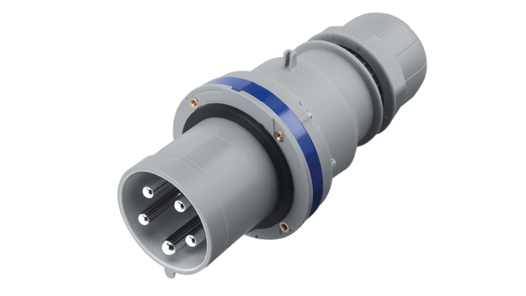 Scame IP44 Blue Cable Mount 2P + E Industrial Power Plug, Rated At 63A, 230 V