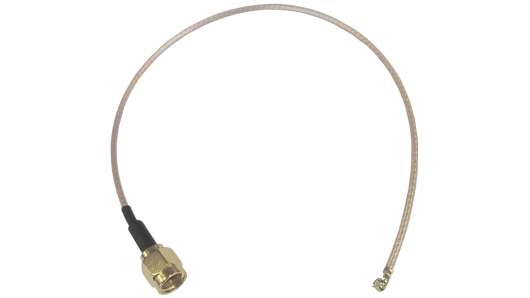 Cable coaxial RG178 RF Solutions, 50 Ω, con. A: U.FL, Hembra, con. B: SMA, Macho, long. 250mm Negro