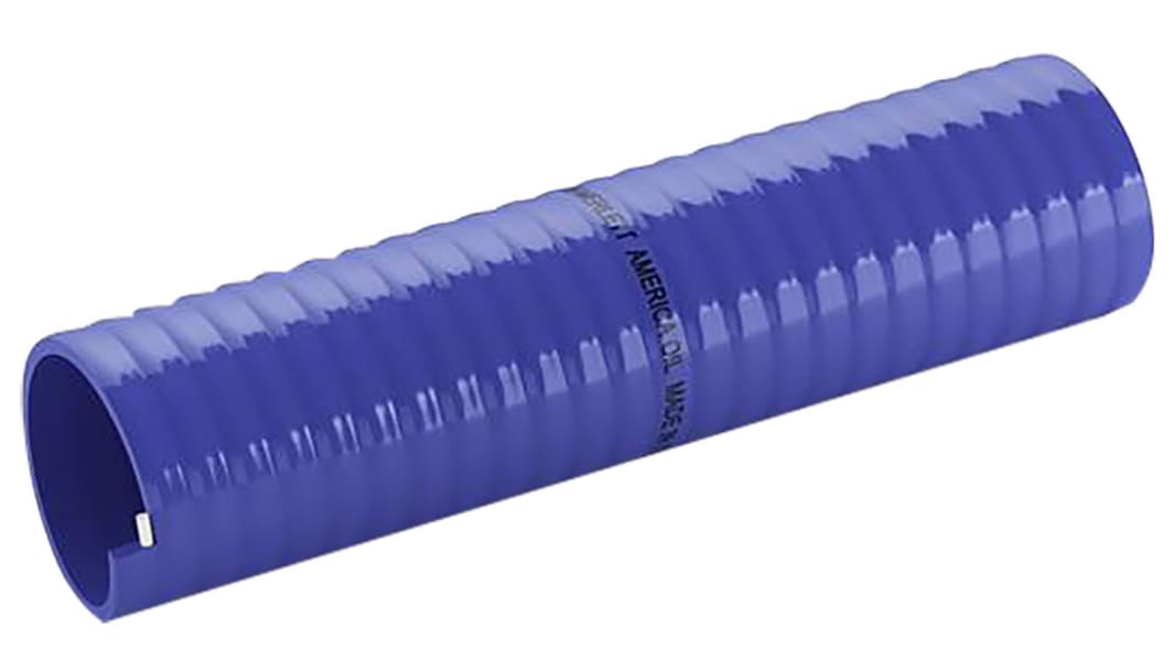Merlett Plastics America Oil PVC, Hose Pipe, 38mm ID, 47.6mm OD, Blue, 5m