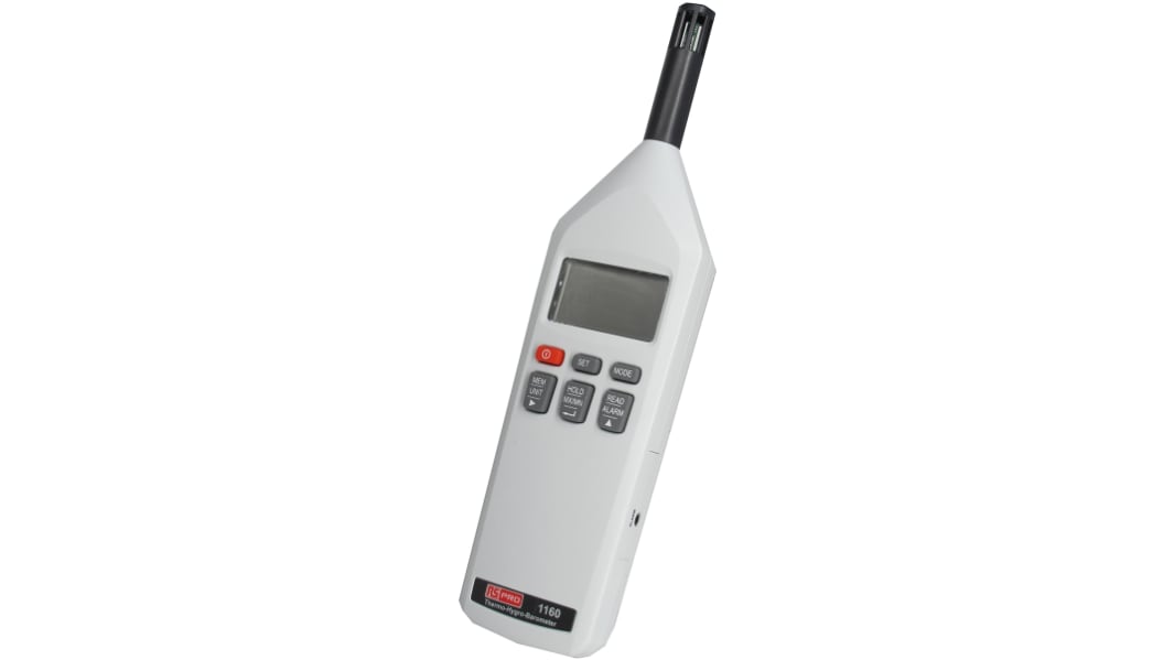 Termoigrometro Palmare RS PRO, +100 °C, +212°F max., 100%RH max., interfaccia USB, Cert. ISO