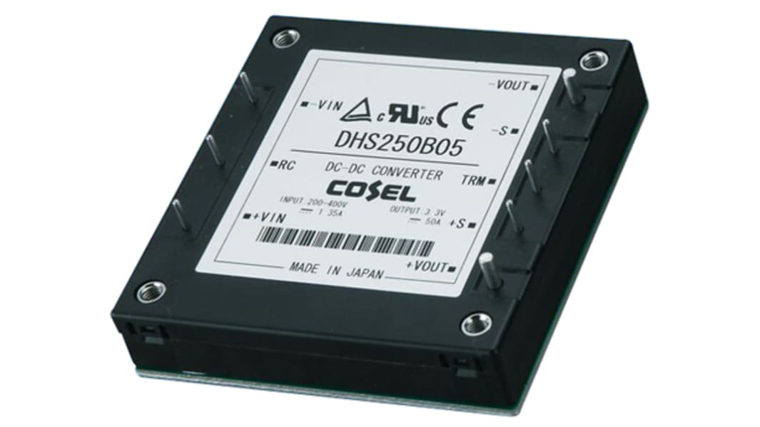 Cosel DHS DC/DC-Wandler 201W 110 V dc IN, 15V dc OUT / 13.4A PCB-Montage 3 kV ac, 500V dc isoliert