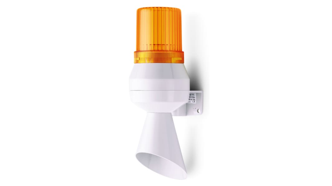 AUER Signal KLL Series Amber Sounder Beacon, 230 V ac, IP43, Vertical Mount, 92 at 1 Metre