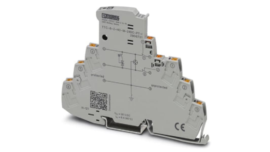 Phoenix Contact, TTC-6-2-HC-M-24DC-PT-I Surge Protector 30 V dc Maximum Voltage Rating 5kA Maximum Surge Current Surge