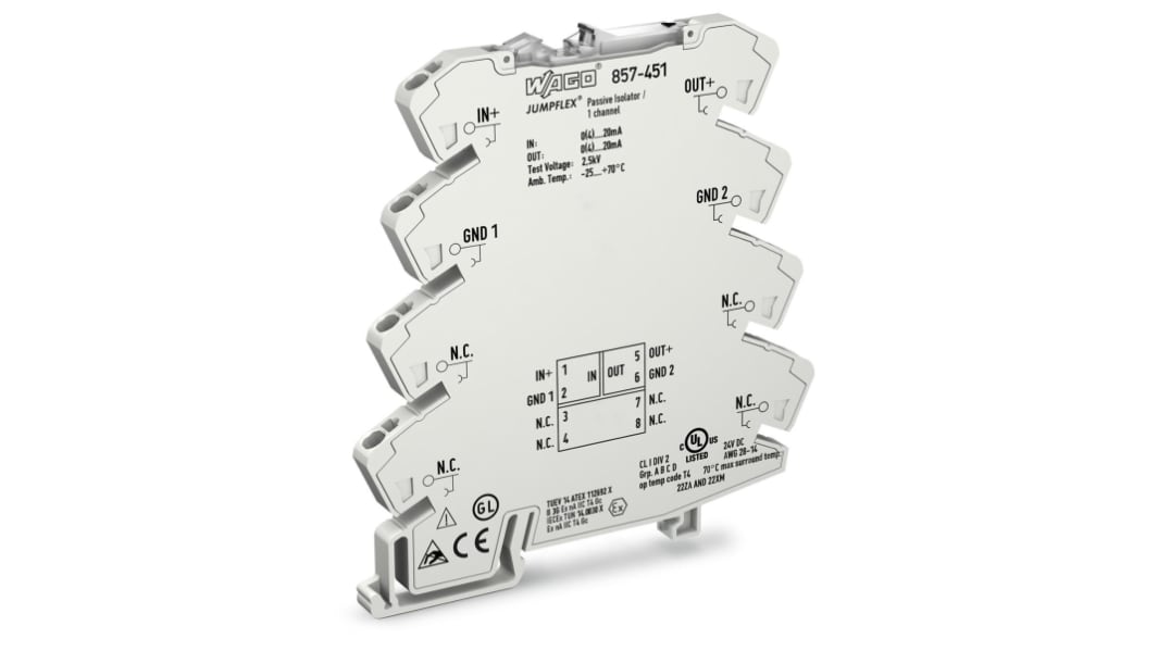 WAGO Signalwandler, Passivtrenner, Strom 0 → 20mA EIN / Strom 0 → 20mA AUS DIN-Schiene, ATEX, IECEx