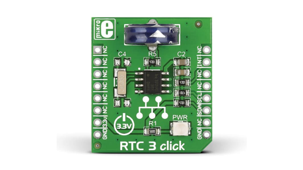 Carte mikroBus Click Horloge en temps réel (RTC) pour BQ32000 RTC3 MikroElektronika