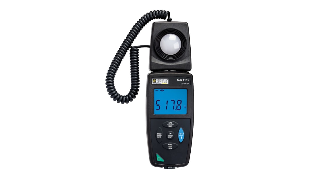 Chauvin Arnoux CA 1110 Light Meter, 0.01 fc, 0.1 lx to 200000lx, ±3 %