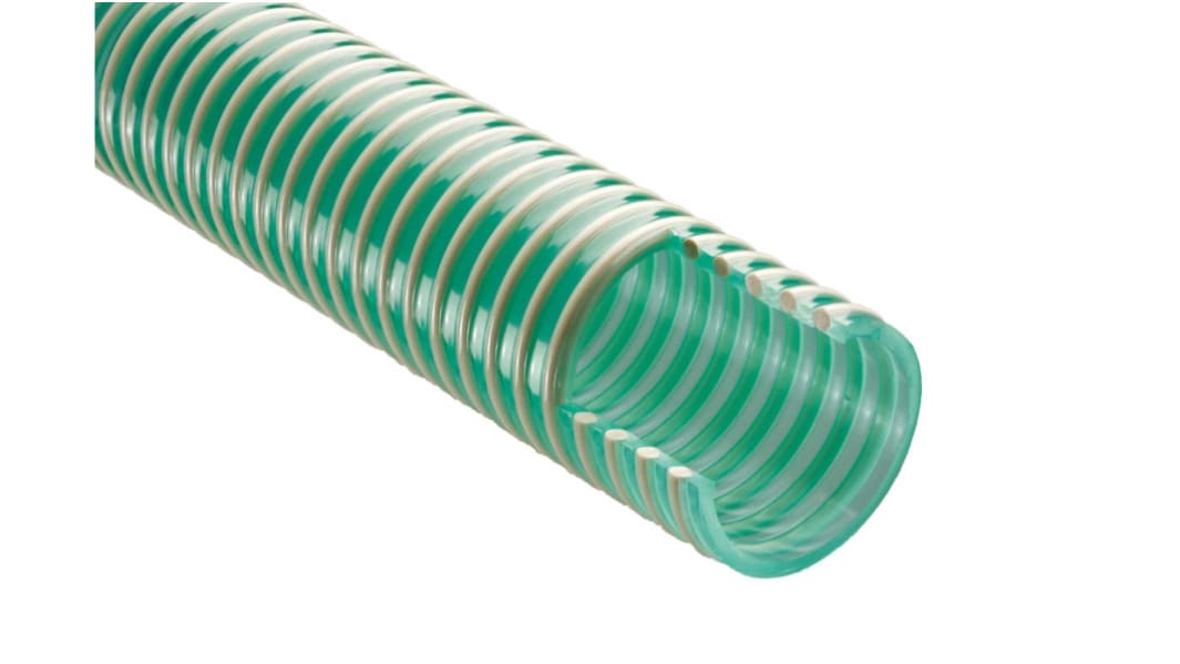 RS PRO PVC, Hose Pipe, 45mm ID, 52.8mm OD, Green, 10m