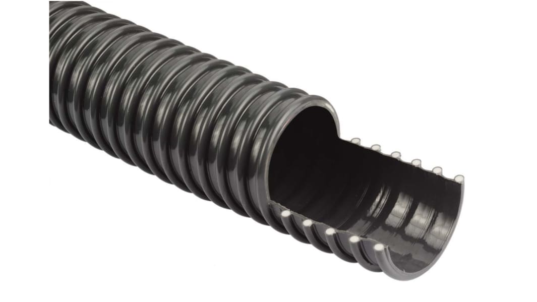 RS PRO Dark Grey PVC Reinforced Flexible Ducting, 5m, 76mm ID