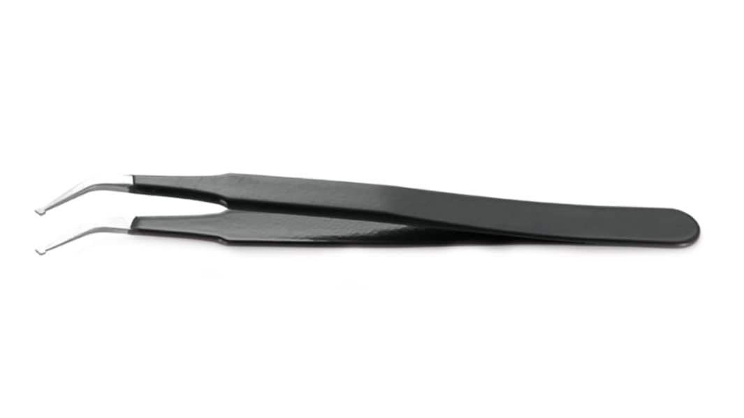 RS PRO SM103.SA.NE Edelstahl Pinzette, 115 mm Abgewinkelt, Spitze Flach Antimagnetisch ESD-sicher