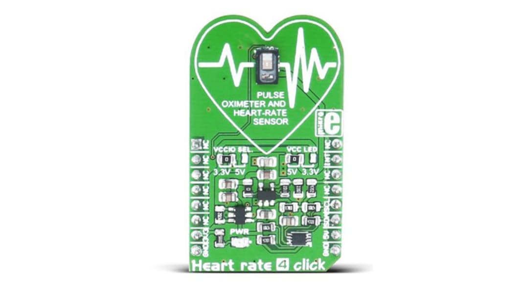 MikroElektronika Heart-Rate 4 Click Heart Rate Sensor mikroBus Click Board for MAX30101 Wearable Devices