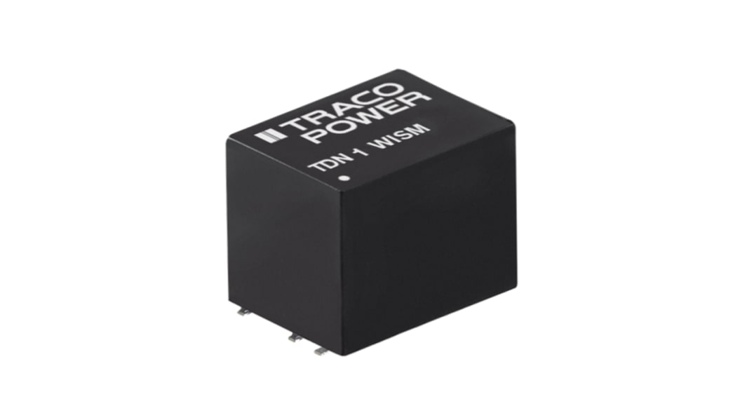TRACOPOWER TDN 1WISM DC-DC Converter, ±12V dc/ ±45mA Output, 18 → 75 V dc Input, 1W, Surface Mount, +90°C Max