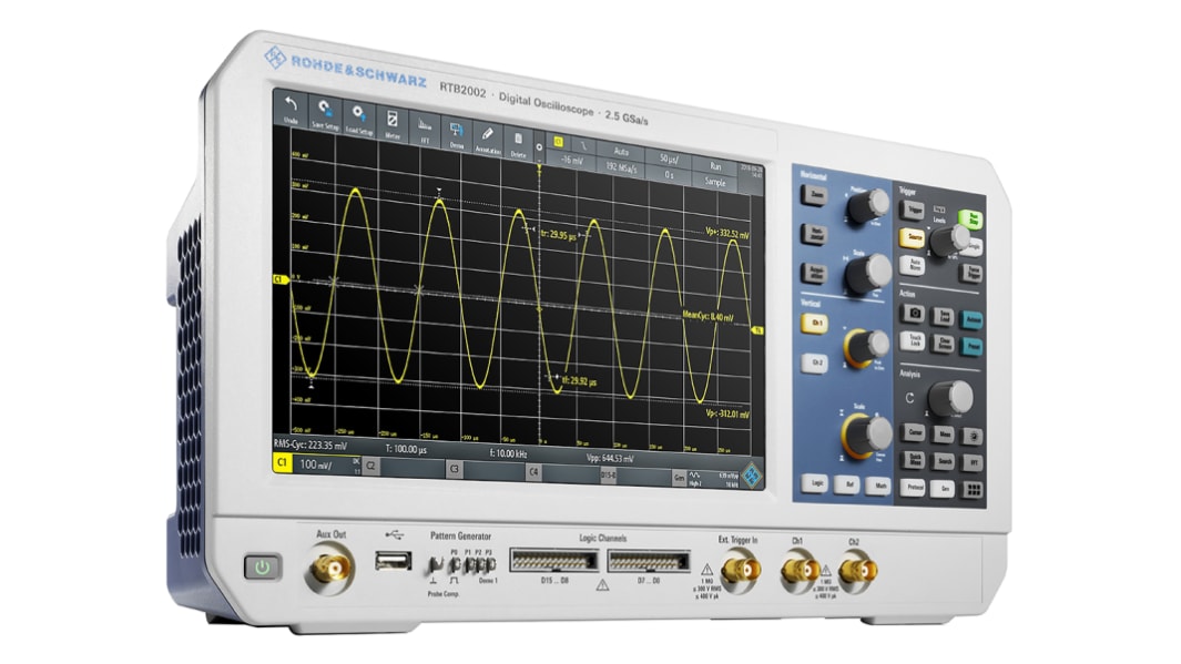 Rohde & Schwarz RTB2002 RTB2000 Series, 300MHz Bench Oscilloscope, 2 Analogue Channels - RS Calibrated