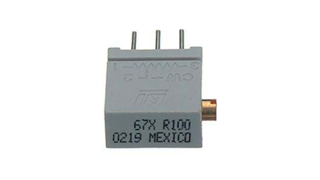 TT ElectronicsBI Trimpotentiometer 100kΩ ±10% ±100ppm/°C 0.5W 20-omgangs, Hulmontering, Loddeben, 67 Serien